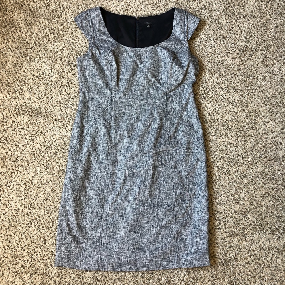 Ann Taylor Gray Tweed Sheath Dress